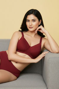 Zivame Double Layered Non Wired 3/4th Coverage Tshirt Bra - Red Dahlia — thumbnail 5